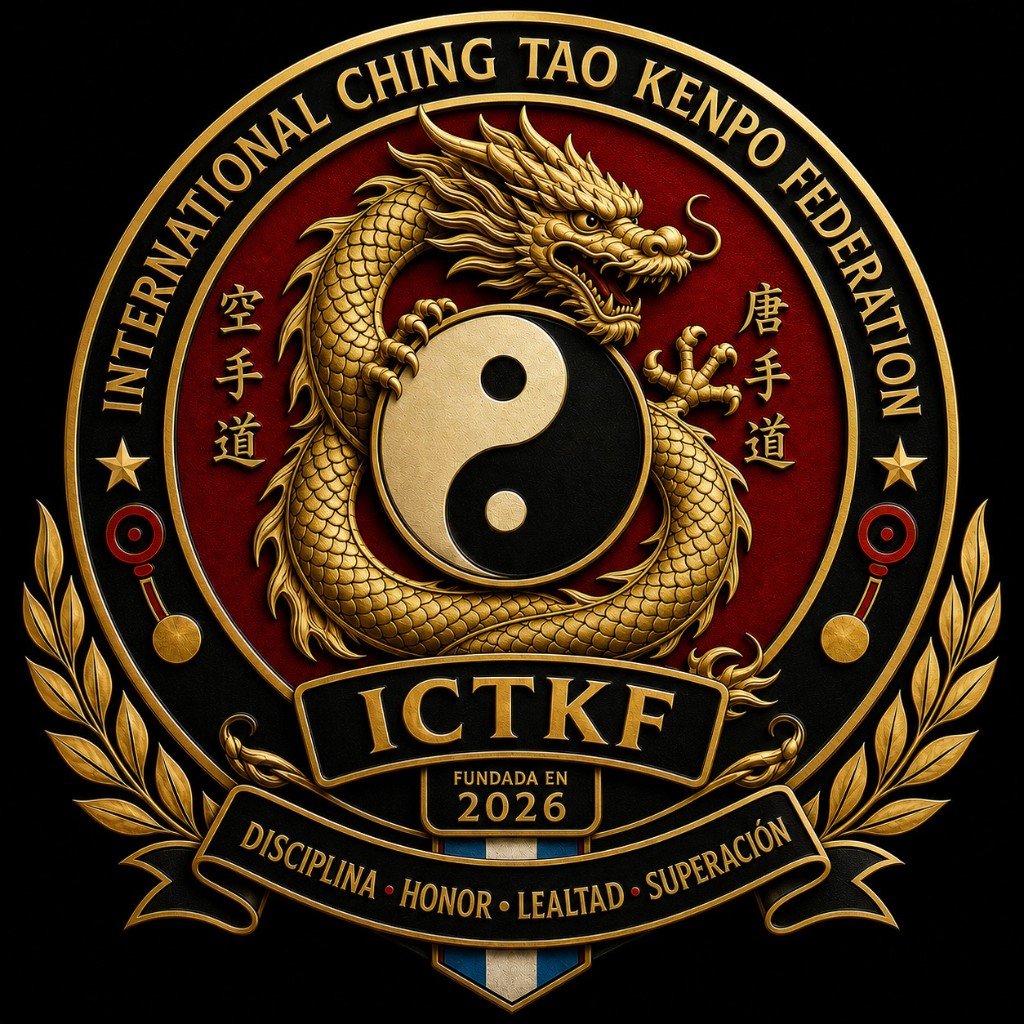Logo ICTKF — International Ching Tao Kenpo Federation, fundada en 2026